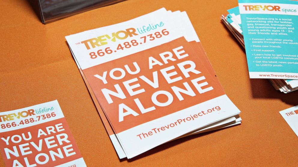 PHOTO: Pamphlets for attendees at The Trevor Project's NextGen Spring Flin, April 17, 2015, in New York City.