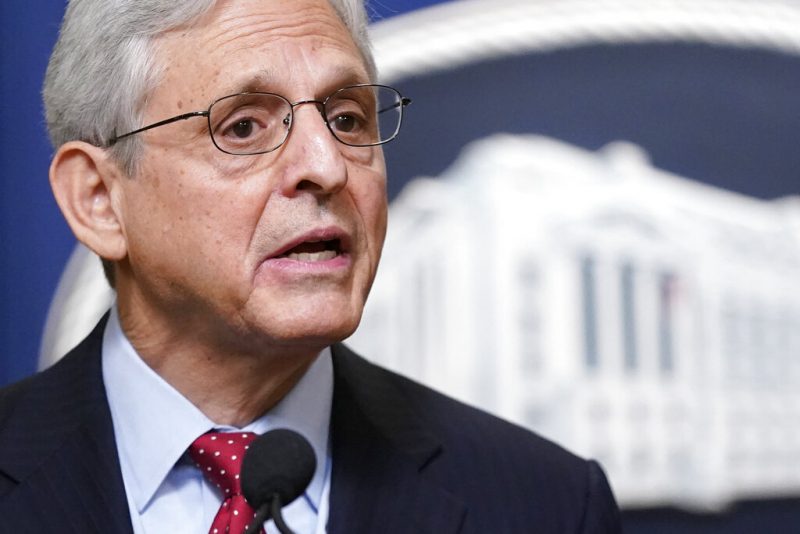 Attorney General Merrick Garland speaks at a news conference to announce actions to enhance the Biden administration's environmental justice efforts, Thursday, May 5, 2022, at the Department of Justice in Washington. (AP Photo/Patrick Semansky)