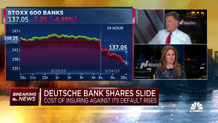 Deutsche Bank shares slide 11% after sudden spike in the cost of insuring against its default