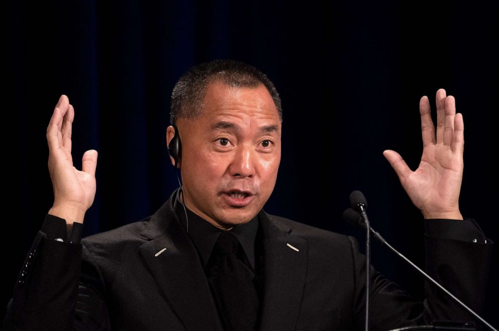 PHOTO: Fugitive Chinese billionaire Guo Wengui holds a news conference on Nov. 20, 2018, in New York, on the death of tycoon Wang Jian in France on July 3, 2018.