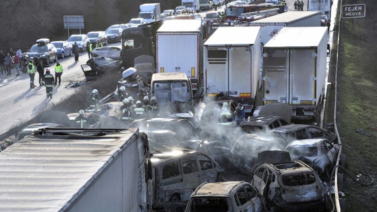 More than 40 vehicles involved in highway pileup in Hungary