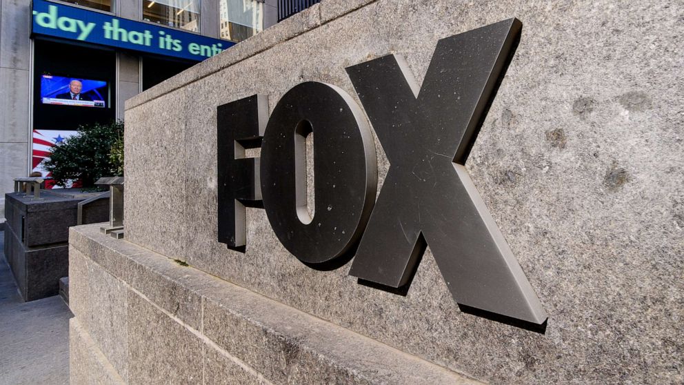 PHOTO: A view of the Fox logo outside the News Corp Building on 5th Ave., March 21, 2023, in New York.
