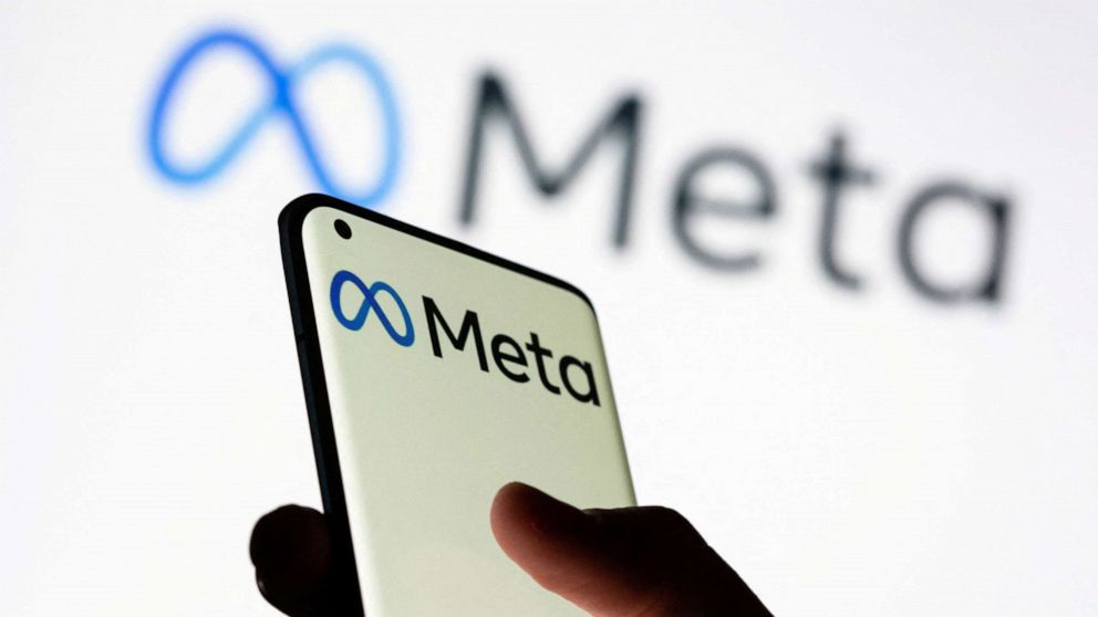 PHOTO: Meta logo illustration displayed on a smartphone, Oct. 28, 2021.