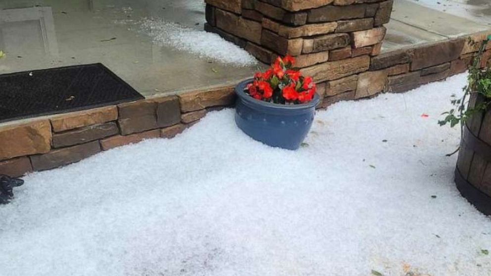 PHOTO: Hail is shown in Antioch, Fla., on April 25, 2023.