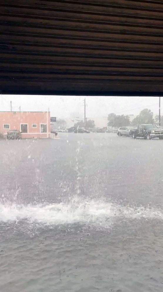 PHOTO: A general view shows a flooded street in Fort Lauderdale, Fla., April 12, 2023 in this screen grab obtained from social media.