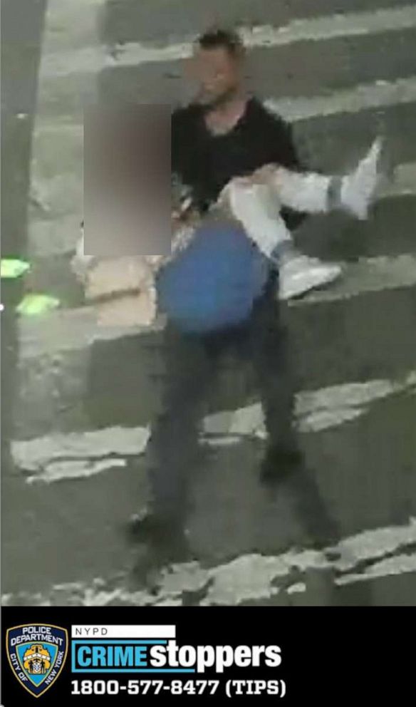 PHOTO: The New York Police Department released images of a suspect and female victim in an alleged kidnapping in Brooklyn on April 22, 2023.