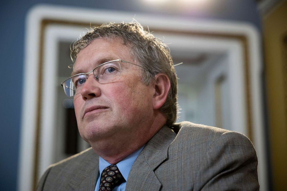 PHOTO: Rep. Thomas Massie (R-Ky.) looks on during a House Rules Committee meeting on debt ceiling legislation at the Capitol on May 30, 2023.