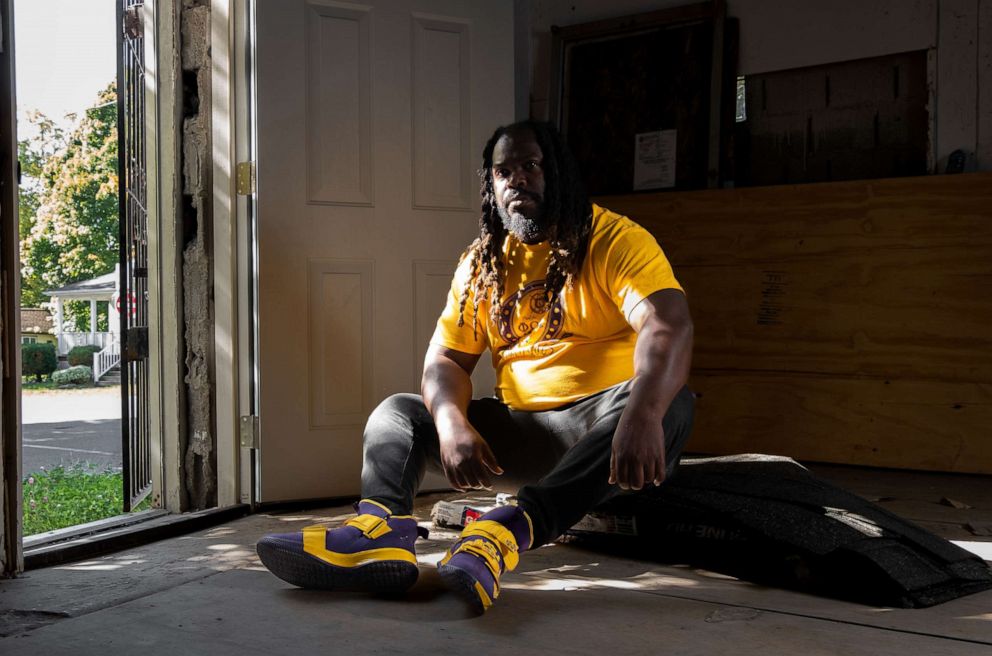 PHOTO: Alexander Wright sits in the building he hopes will become an African Heritage Food Co-Op site, in Buffalo, N.Y., Oct. 11, 2022.