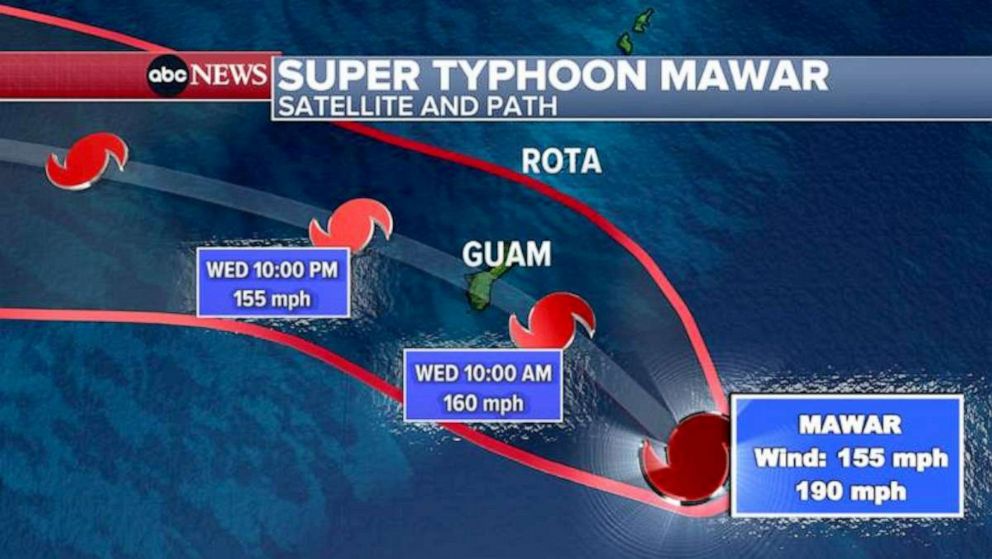 PHOTO: Super Typhoon Mawar is forecast to hit Guam Wednesday, May 24, 2023, around noon local.