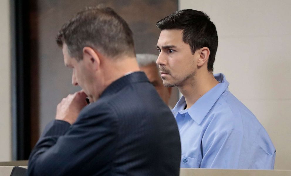 PHOTO: Matthew Nilo is arraigned on rape charges stemming from assaults in Charlestown, in 2007 and 2008 in Suffolk Superior Court in Boston, June 5, 2023. His attorney, Joseph Cataldo is at left.