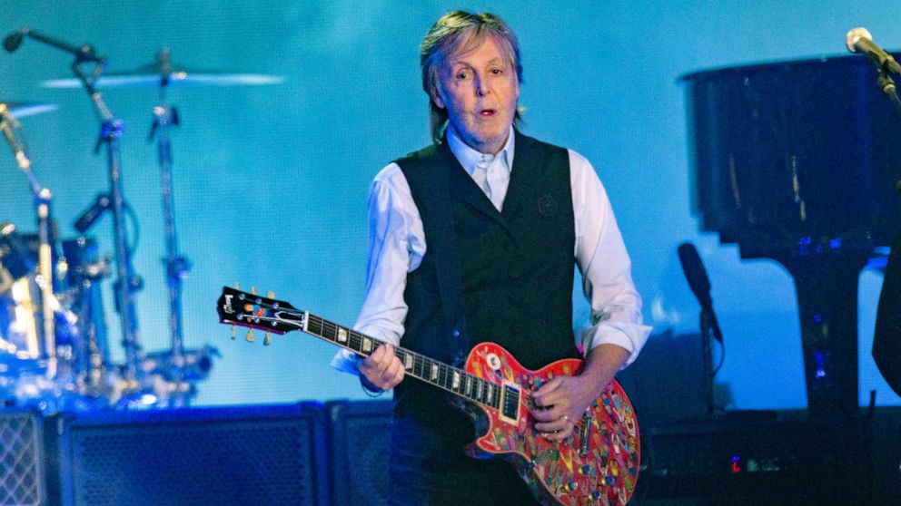 PHOTO: Paul McCartney performs at Glastonbury Festival in Somerset, England, June 25, 2022.