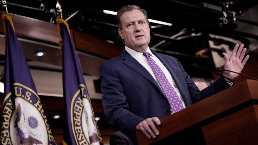 PHOTO: FILE - Ranking member of the House Intelligence Committee Rep. Mike Turner speaks during a news conference with members of the House Intelligence Committee at the U.S. Capitol Aug. 12, 2022 in Washington, DC.