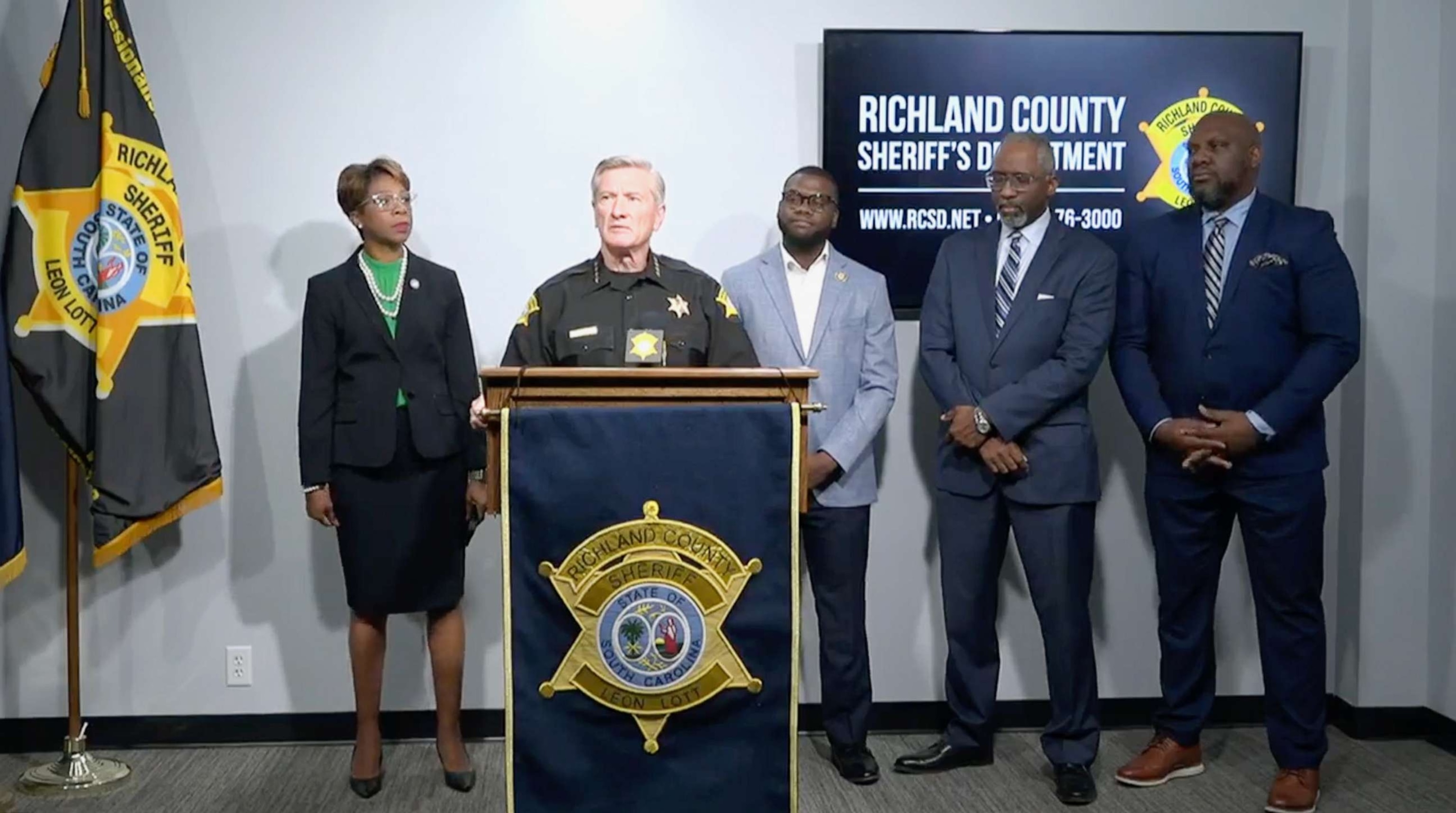 PHOTO: Richland County Sheriff Lott addressed the community on Sept. 25, 2023 about the fatal shooting of three teens in Richland County, S.C.