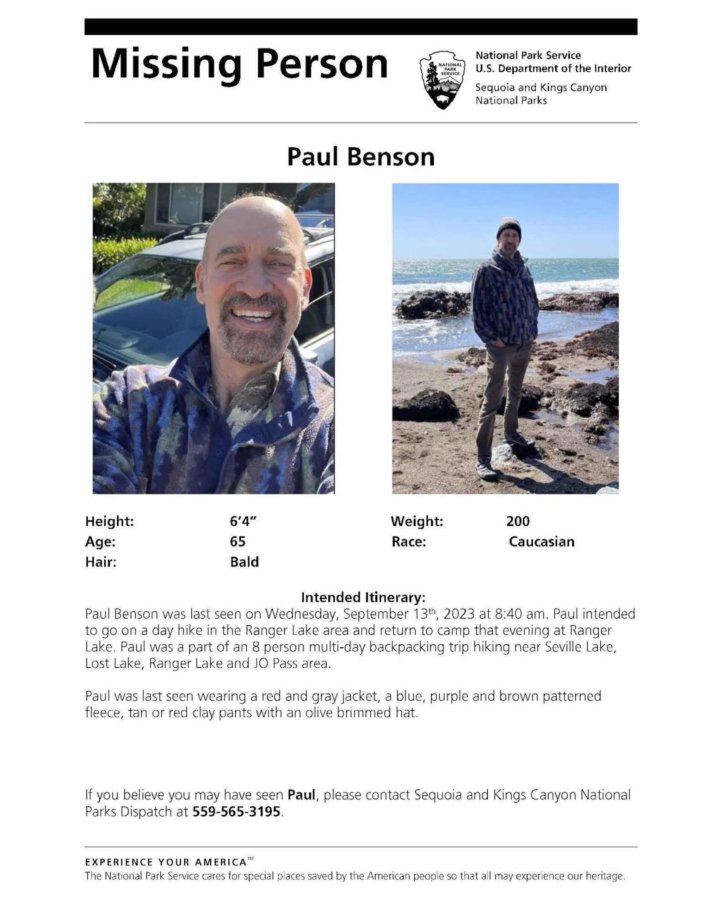 PHOTO: Paul Benson is shown in this missing person poster.