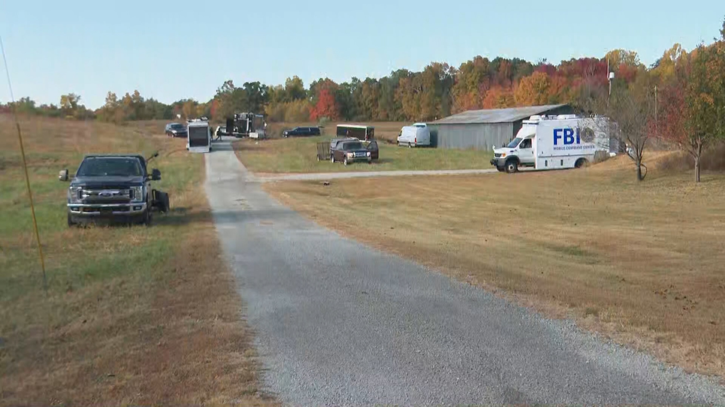 PHOTO: Federal authorities search a farm in Bardstown, Ky., in connection with the 2015 disappearance of Crystal Rogers, Oct. 17, 2022.