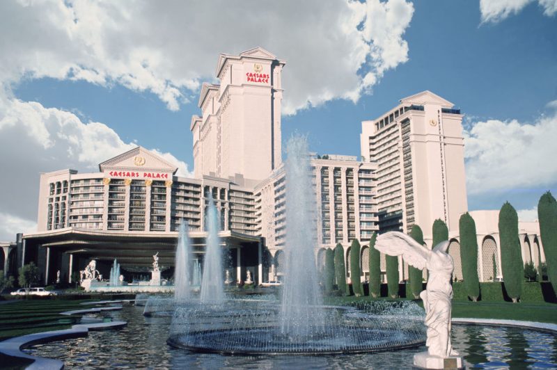 LAS VEGAS - UNDATED: The exterior of Caesars Palace, where singer Celine Dion's concert, "A New Day," will be held, is seen in Las Vegas, Nevada. Opening night is on March 25, 2003. (Photo courtesy of ? CDA Productions (Las Vegas) Inc, 2003 via Getty Images)