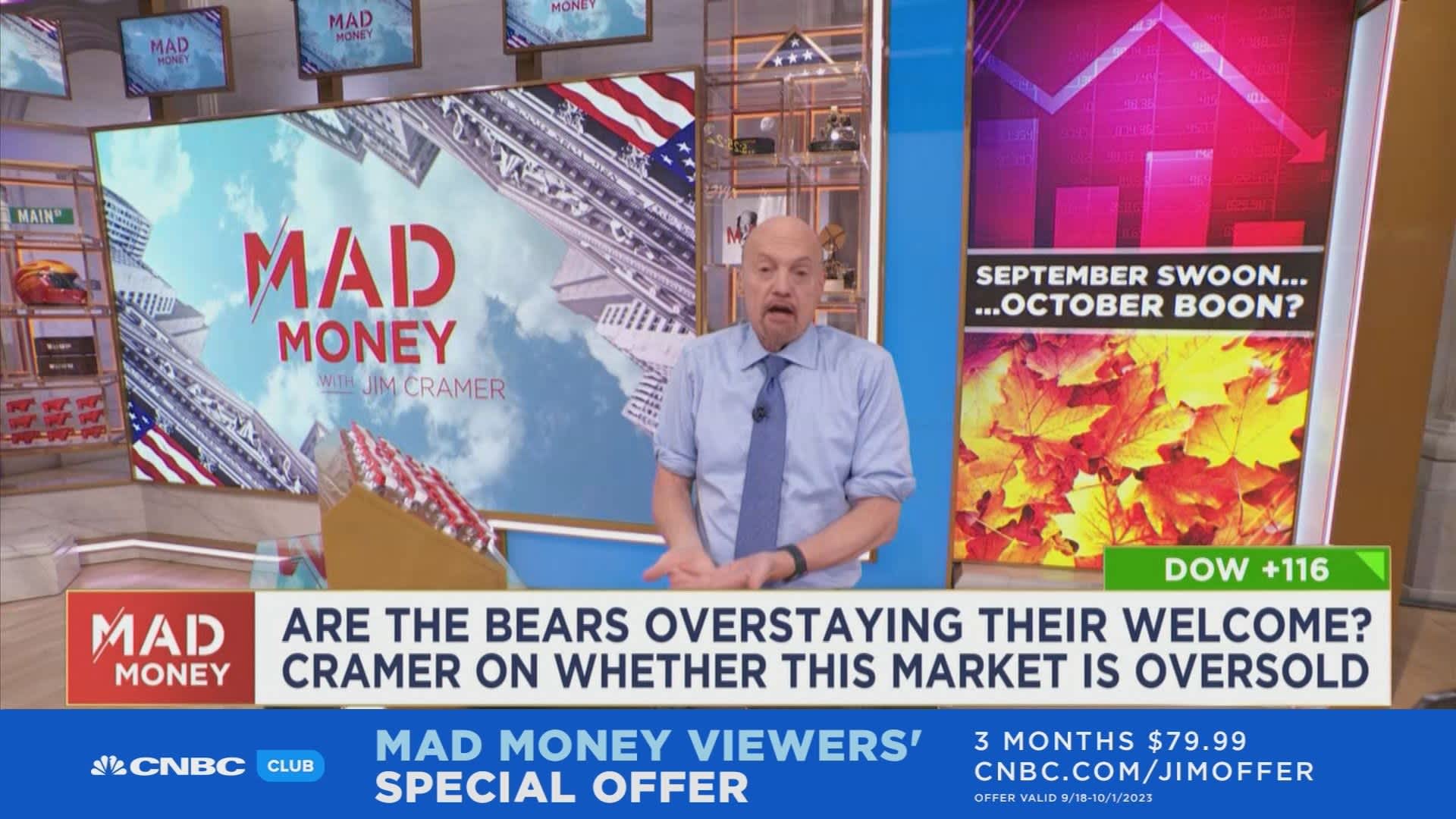 Bears beware of an oversold market, it might be a sign you overstayed your welcome, says Jim Cramer
