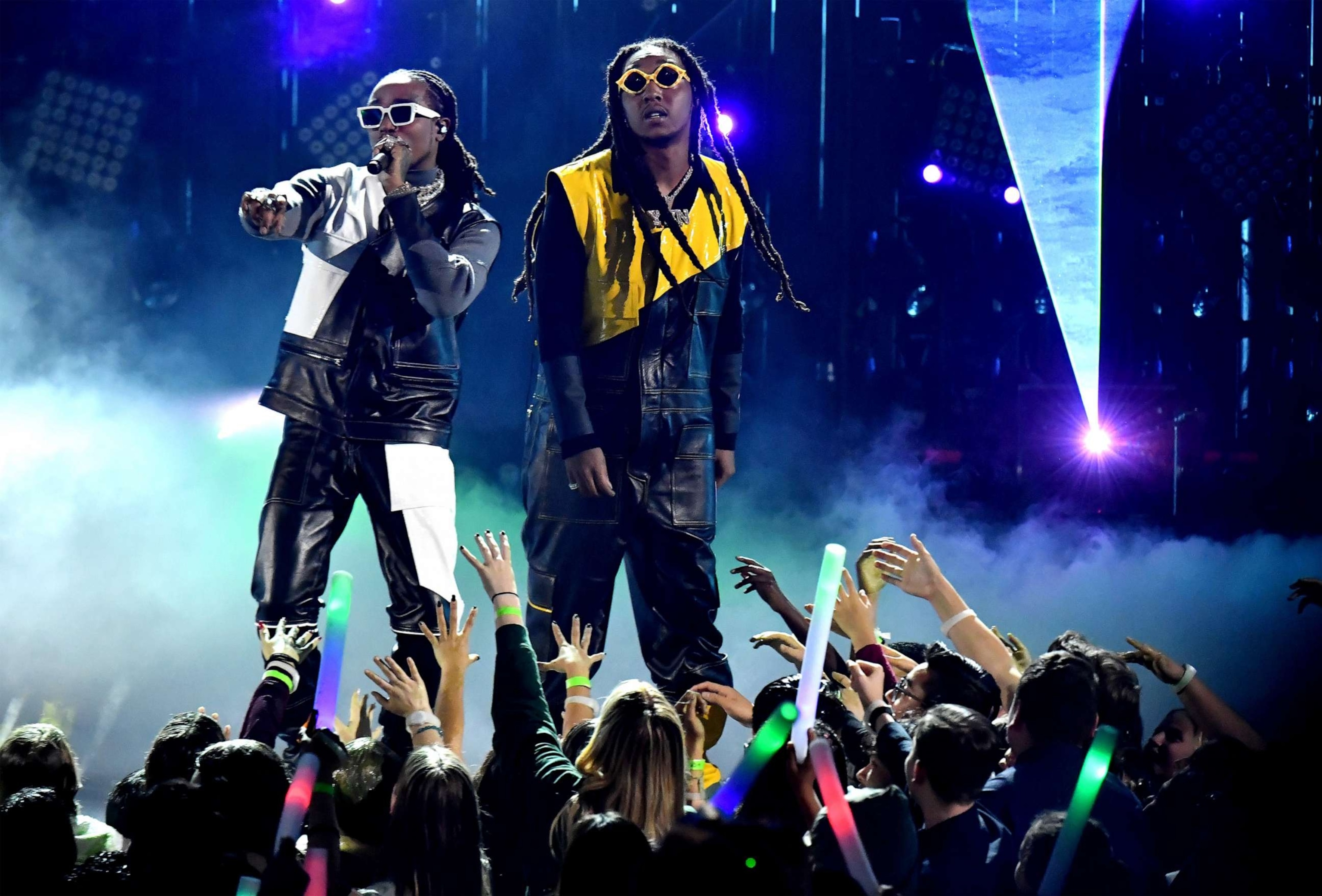 PHOTO: In this March 23, 2019, file photo, Migos performs onstage at Nickelodeon's 2019 Kids' Choice Awards in Los Angeles.