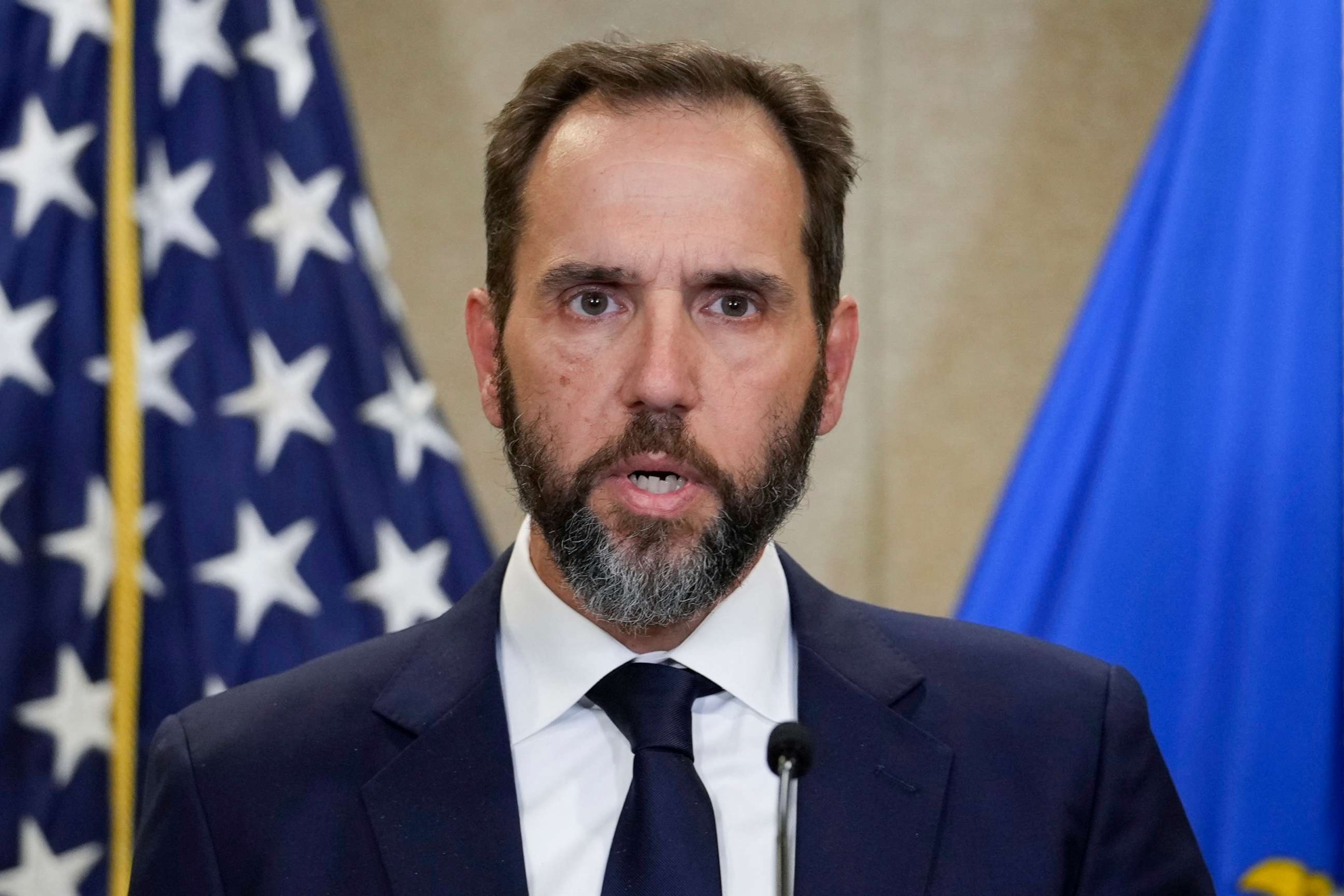 PHOTO: Special counsel Jack Smith speaks to the media about an indictment of former President Donald Trump, Aug. 1, 2023, at an office of the Department of Justice in Washington, D.C.