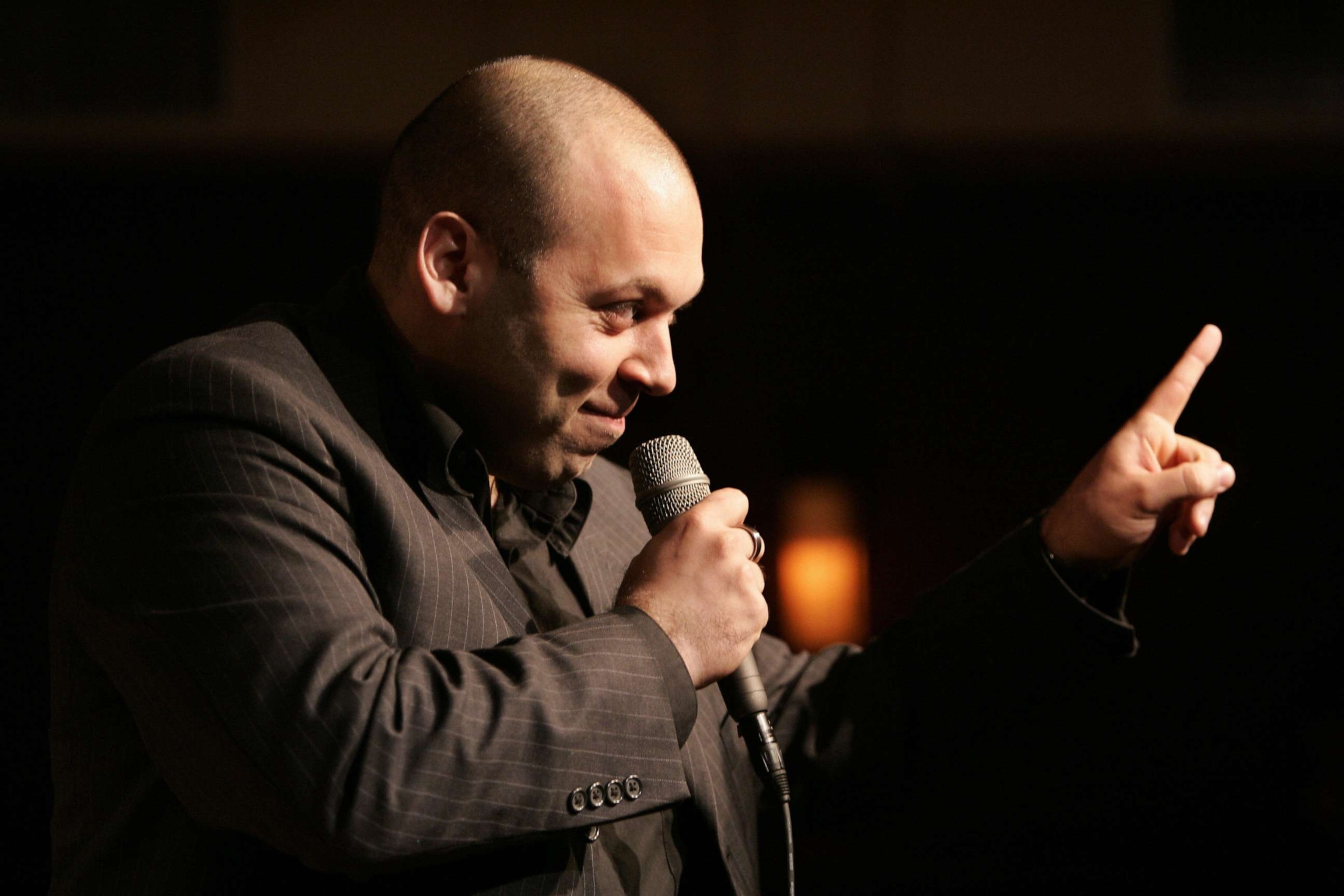 PHOTO: Amer Zahr performs his stand-up routine at the New York City Improv Comedy Club 15 on Nov. 2005, as part of the 3rd Annual New York Arab-American Comedy Festival (NYAACF).