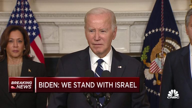 Biden condemns ‘terror and bloodshed’ by Hamas, says the U.S. will continue to support Israel