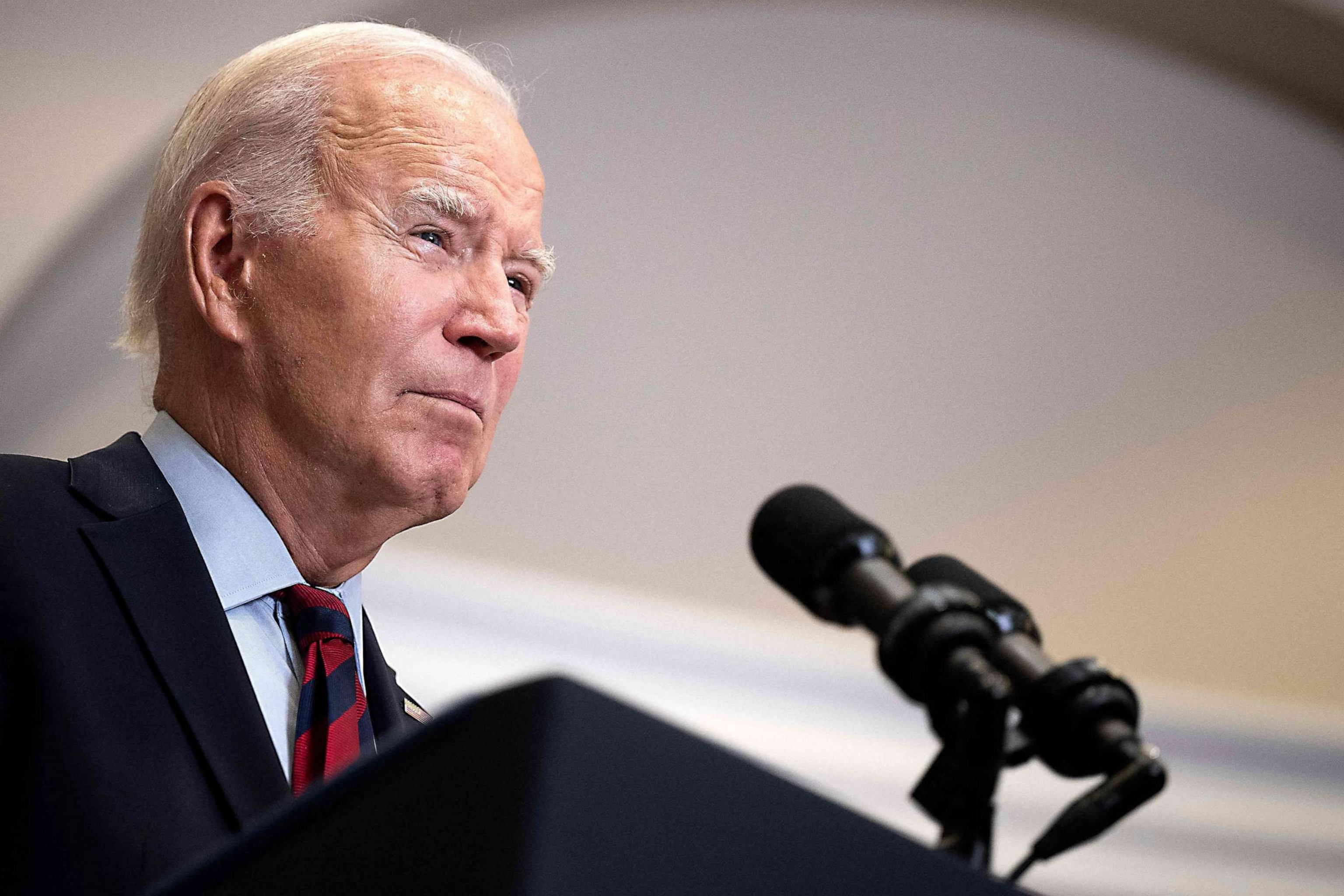 PHOTO: President Joe Biden speaks in the Roosevelt Room of the White House in Washington, DC, Oct. 4, 2023.