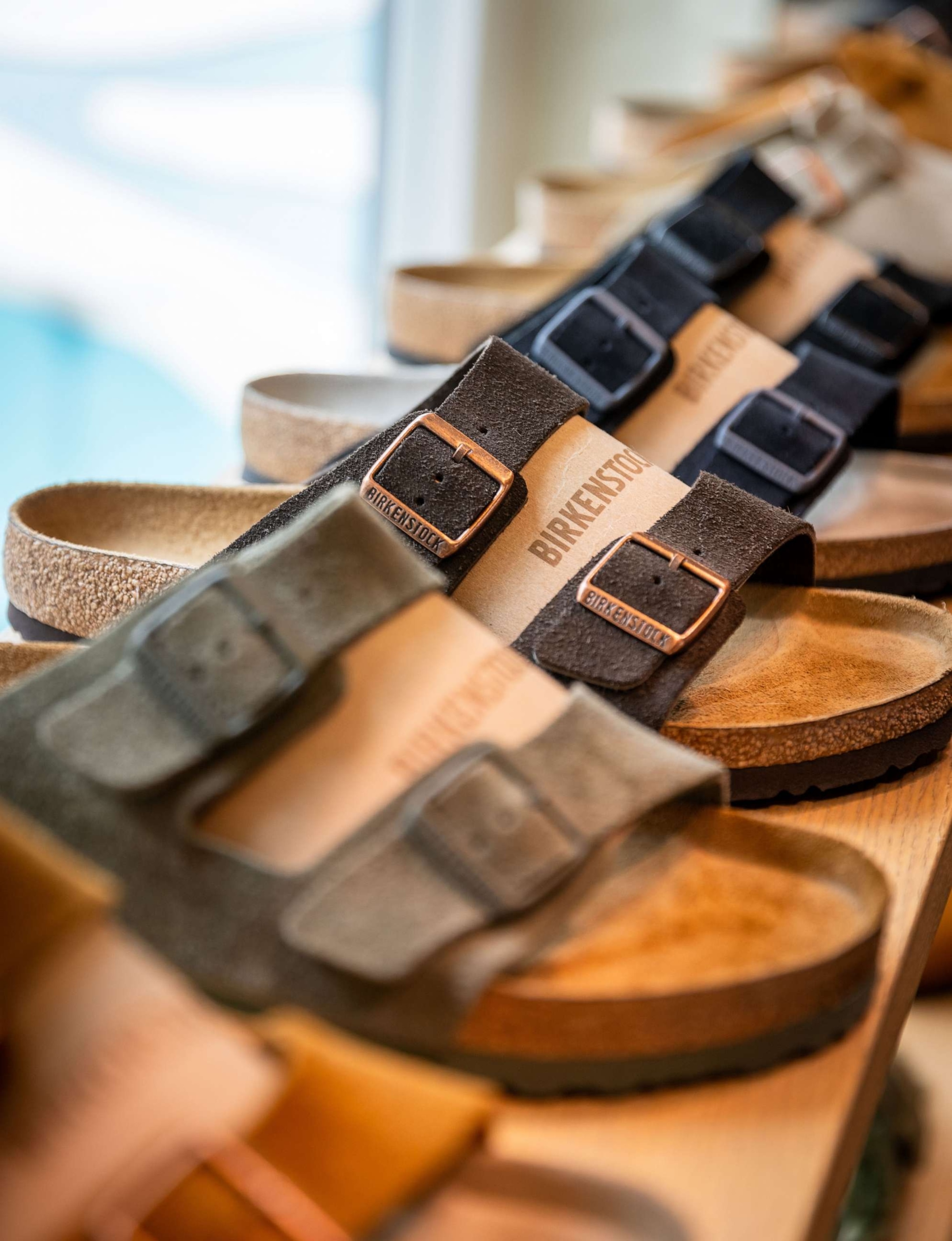 PHOTO: Sandals are displayed at a Birkenstock store, Oct. 10, 2023, in Venice, Calif.