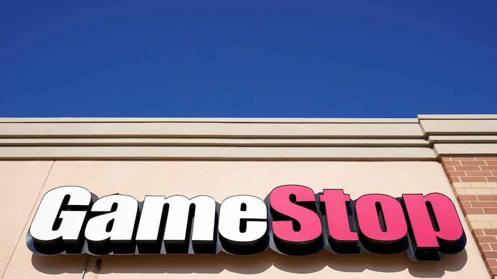 FILE - A GameStop sign is displayed above a store, Jan. 28, 2021. A GameStop clerk who police say fatally shot a fleeing shoplifter has been charged with manslaughter, police said in a Wednesday, Oct. 18, 2023, press release. (AP Photo/Charlie Neibergall, File)