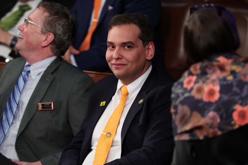 WASHINGTON, DC - FEBRUARY 07: U.S. Rep. George Santos (R-NY) waits for President Joe Biden's State of the Union address during a joint meeting of Congress in the House Chamber of the U.S. Capitol on February 07, 2023 in Washington, DC. The speech marks Biden's first address to the new Republican-controlled House. (Photo by Win McNamee/Getty Images)