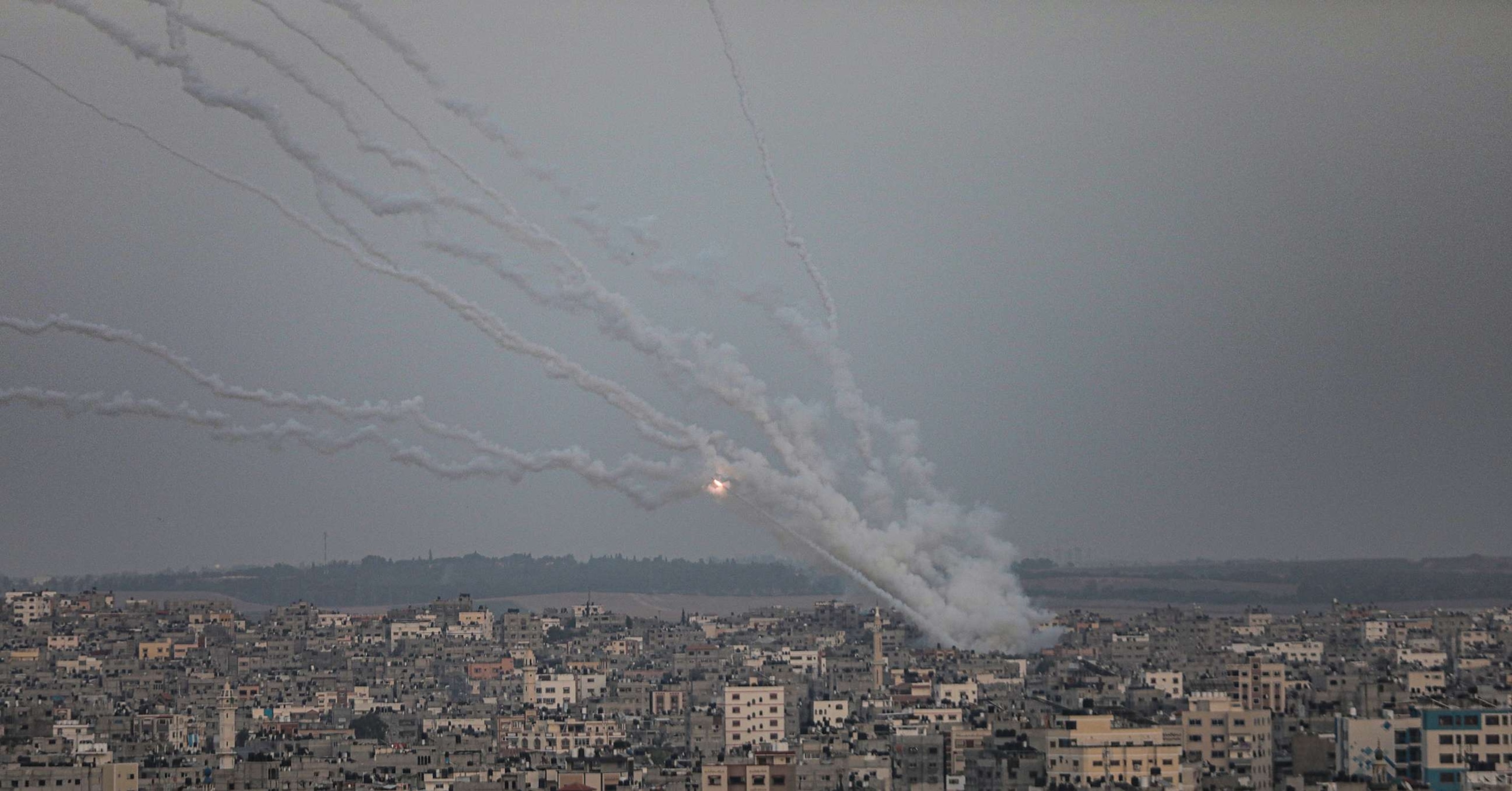 PHOTO: Rockets are launched from the Gaza Strip towards Israel, May 10, 2021