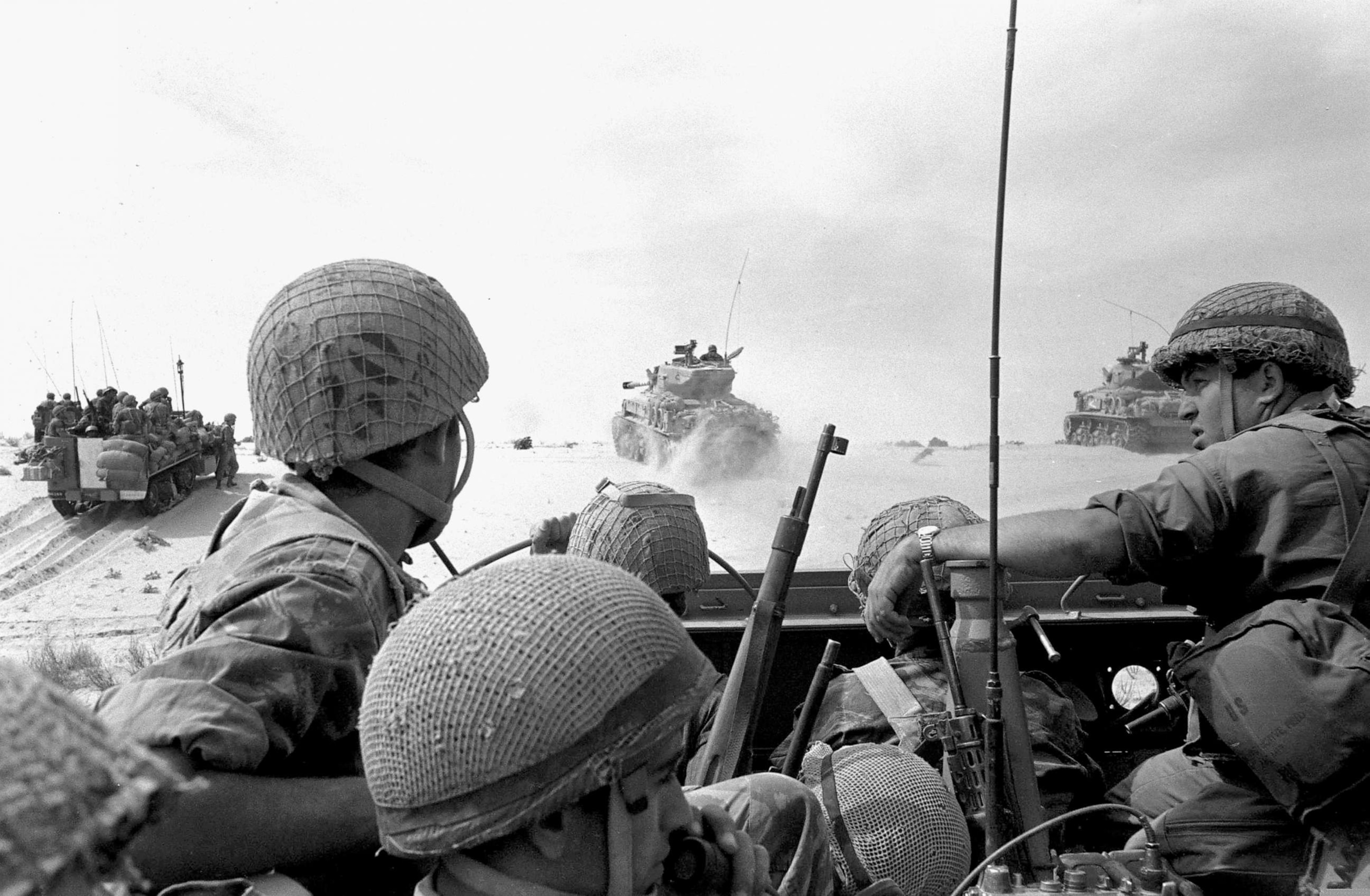 PHOTO: Israeli troops advance against Egyptian troops at the start of the Six-Day War, June 5, 1967, near Rafah, Gaza Strip.