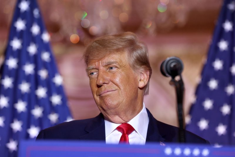 PALM BEACH, FLORIDA - NOVEMBER 15: Former U.S. President Donald Trump speaks during an event at his Mar-a-Lago home on November 15, 2022 in Palm Beach, Florida. Trump announced that he was seeking another term in office and officially launched his 2024 presidential campaign. (Photo by Joe Raedle/Getty Images)