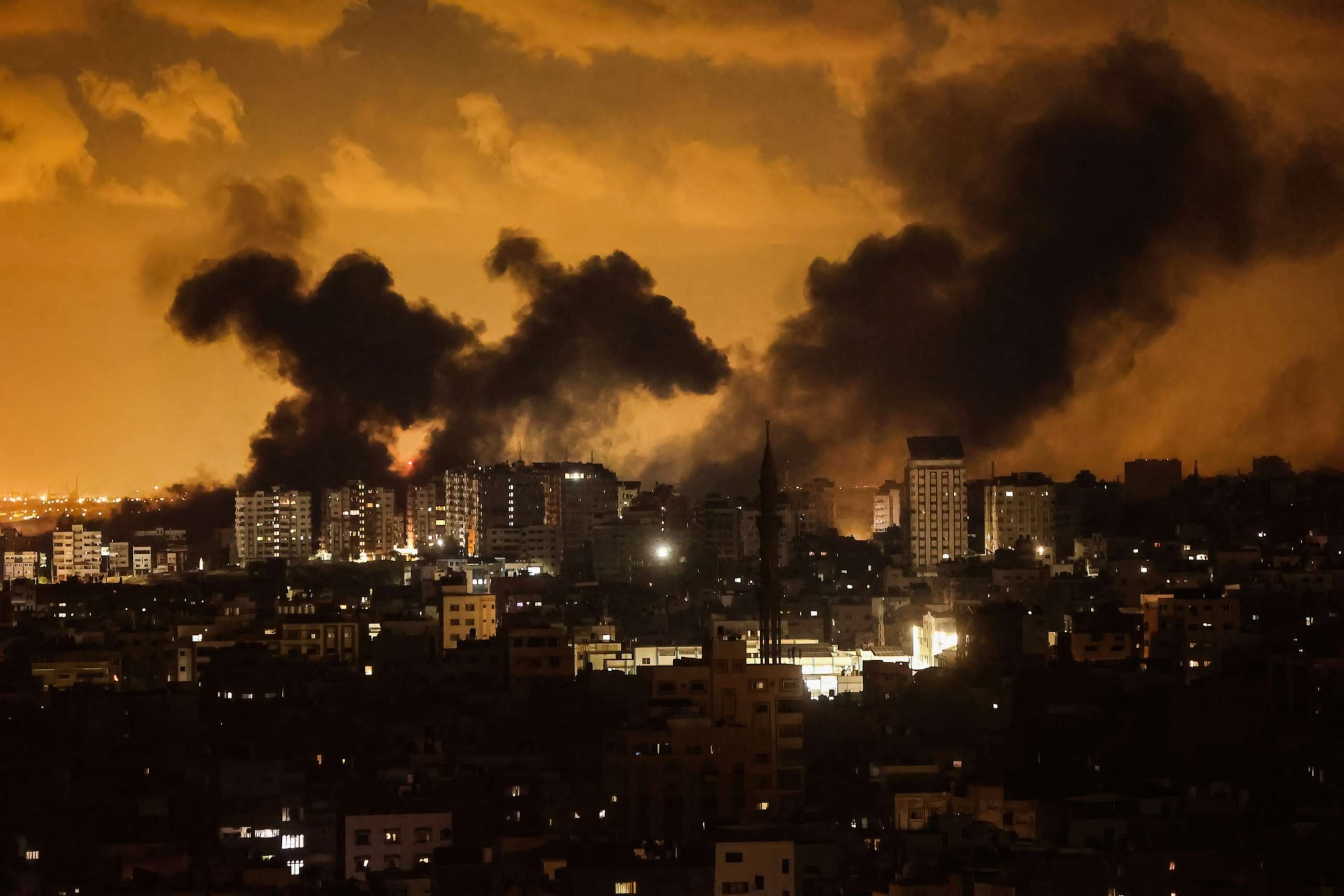 PHOTO: Smoke rises following Israeli strikes in Gaza on Oct. 10, 2023.