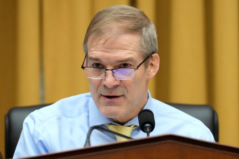 WASHINGTON, DC - FEBRUARY 01: U.S. Rep. Jim Jordan (R-OH), Chairman of the House Judiciary Committee, delivers remarks during a business meeting prior to a hearing on U.S. southern border security on Capitol Hill, February 01, 2023 in Washington, DC. This is the first in a series of hearings called by Republicans to examine the Biden administration’s handling of border security and migration along the U.S.-Mexico border. (Photo by Drew Angerer/Getty Images)