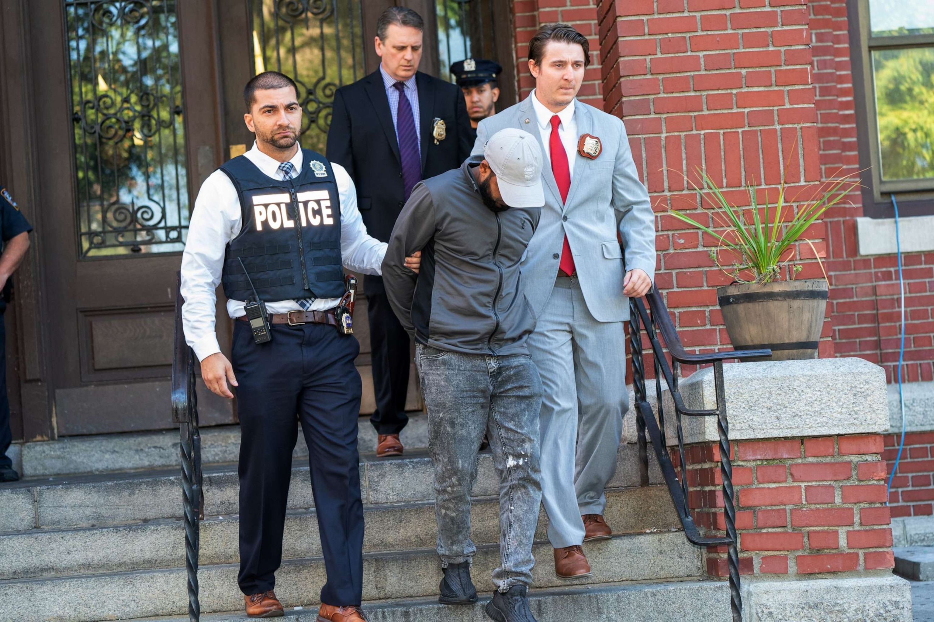 PHOTO: Carlisto Acevedo-Brito, a suspect in the day care death of 1-year-old Nicholas Dominici, was taken from the NYPD 52nd Precinct in the Bronx on Sept. 17, 2023.