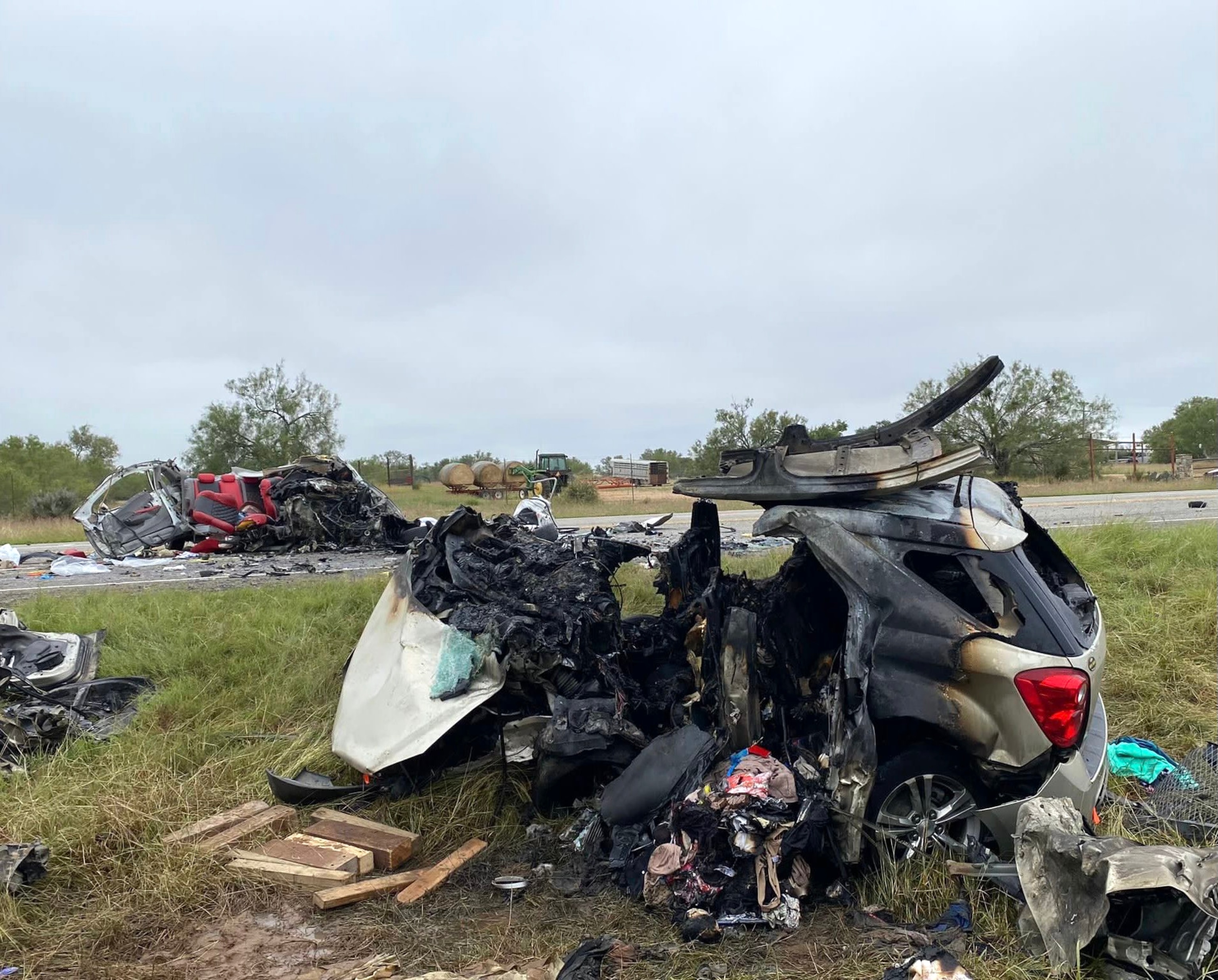 PHOTO: The Texas Department of Public Safety shared this image from the scene of a deadly collision on U.S. Highway 57 near Batesville, Texas, on Nov 8, 2023.