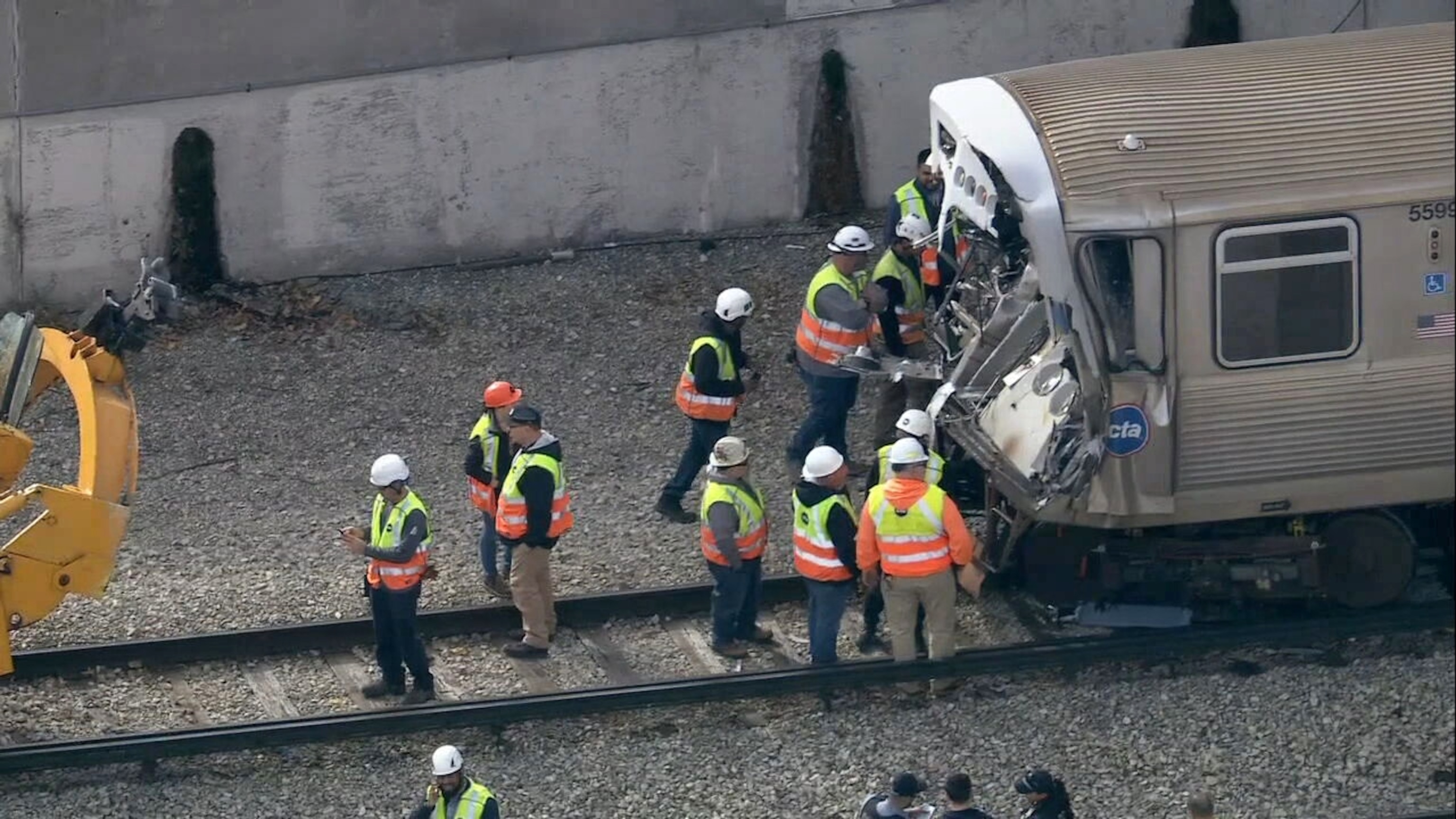 PHOTO: A CTA train collision injured several people, on Nov. 16, 2023, in Chicago.