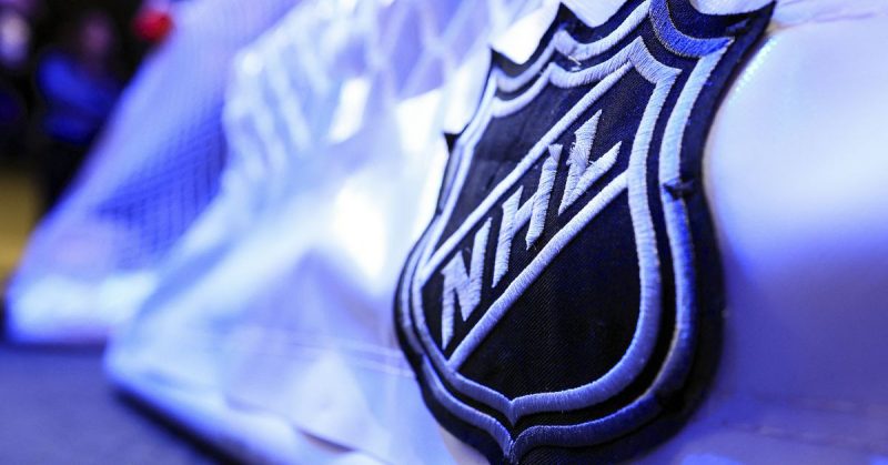 The NHL logo is seen on the game net prior to the game between the New York Islanders and the Columbus Blue Jackets at Nationwide Arena. Mandatory Credit: Aaron Doster-USA TODAY Sports/File Photo