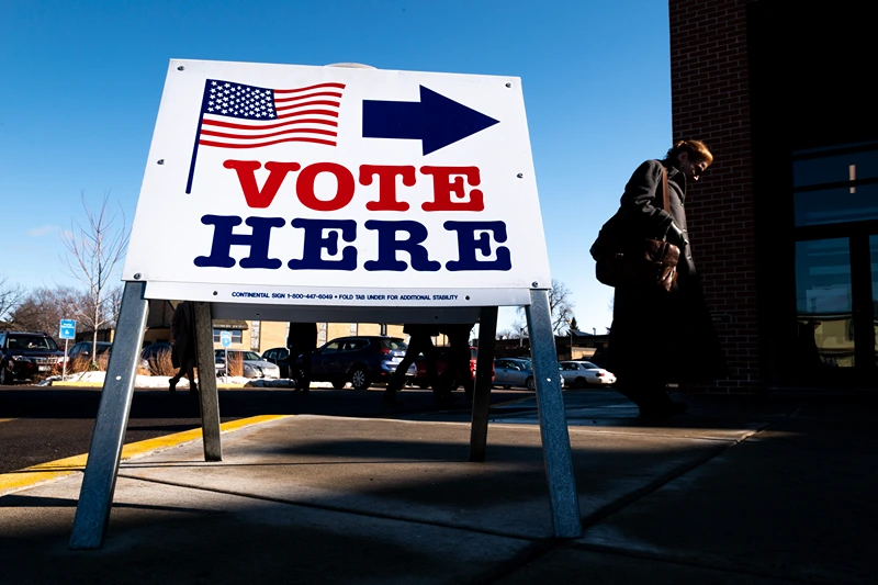 Voters In 14 States Head To The Polls On Super Tuesday
MINNEAPOLIS, MN - MARCH 03: A voter arrives at a polling place on March 3, 2020 in Minneapolis, Minnesota. 1,357 Democratic delegates are at stake as voters cast their ballots in 14 states and American Samoa on what is known as Super Tuesday. (Photo by Stephen Maturen/Getty Images)