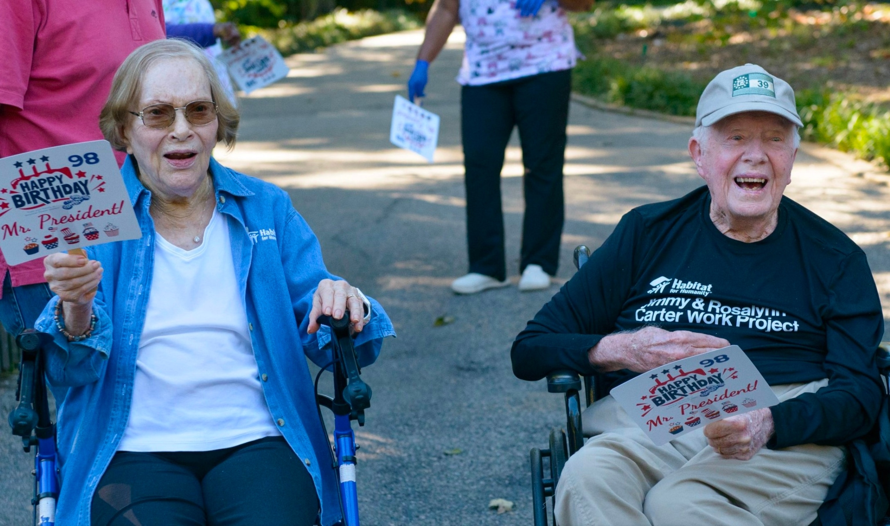 PHOTO: President Carter spent the afternoon with his wife, Rosalynn, at a parade in his hometown of Plains, Ga., Oct. 1, 2022.