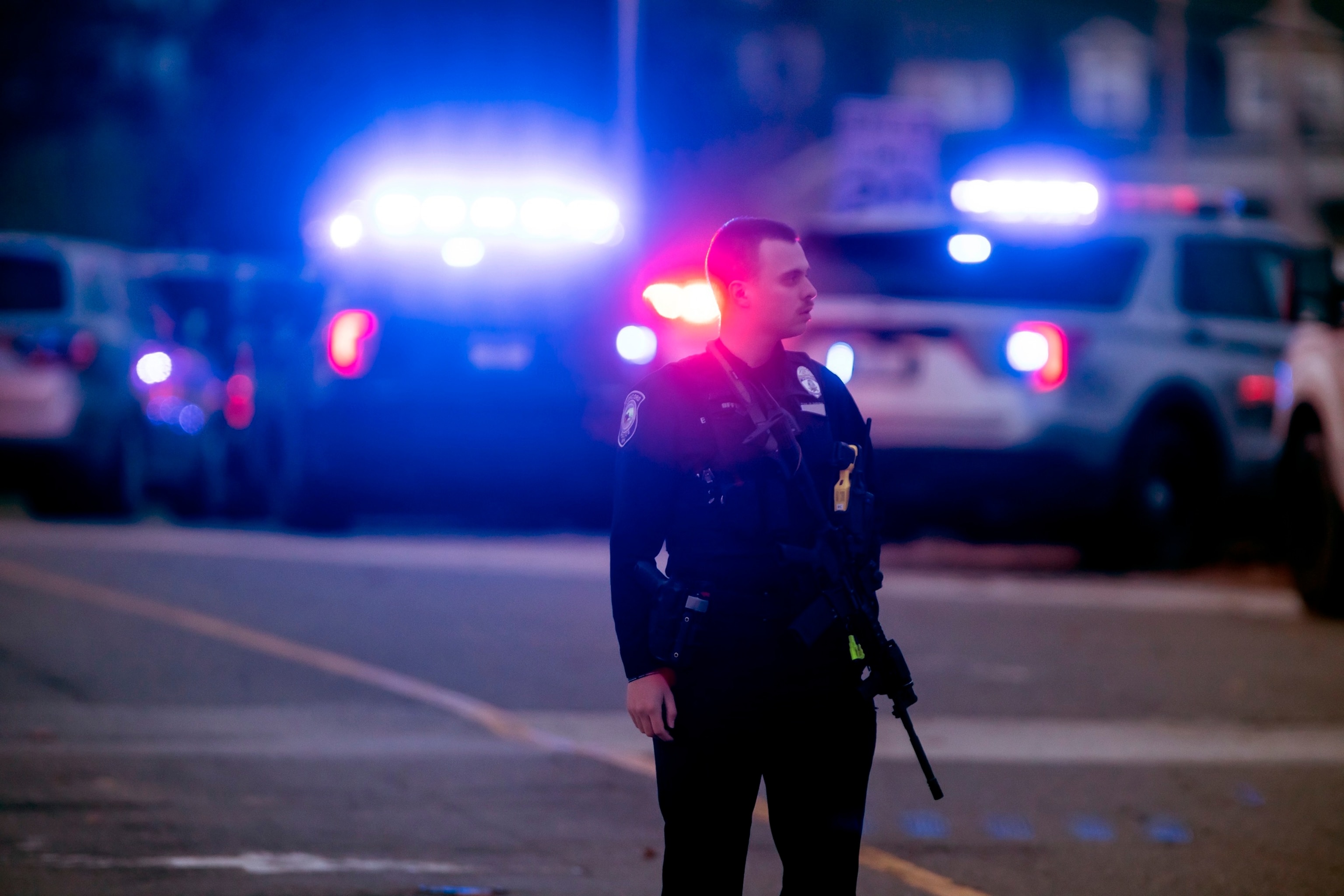 PHOTO: Police work at the scene of a shooting at New Hampshire Hospital, Nov. 17, 2023. 