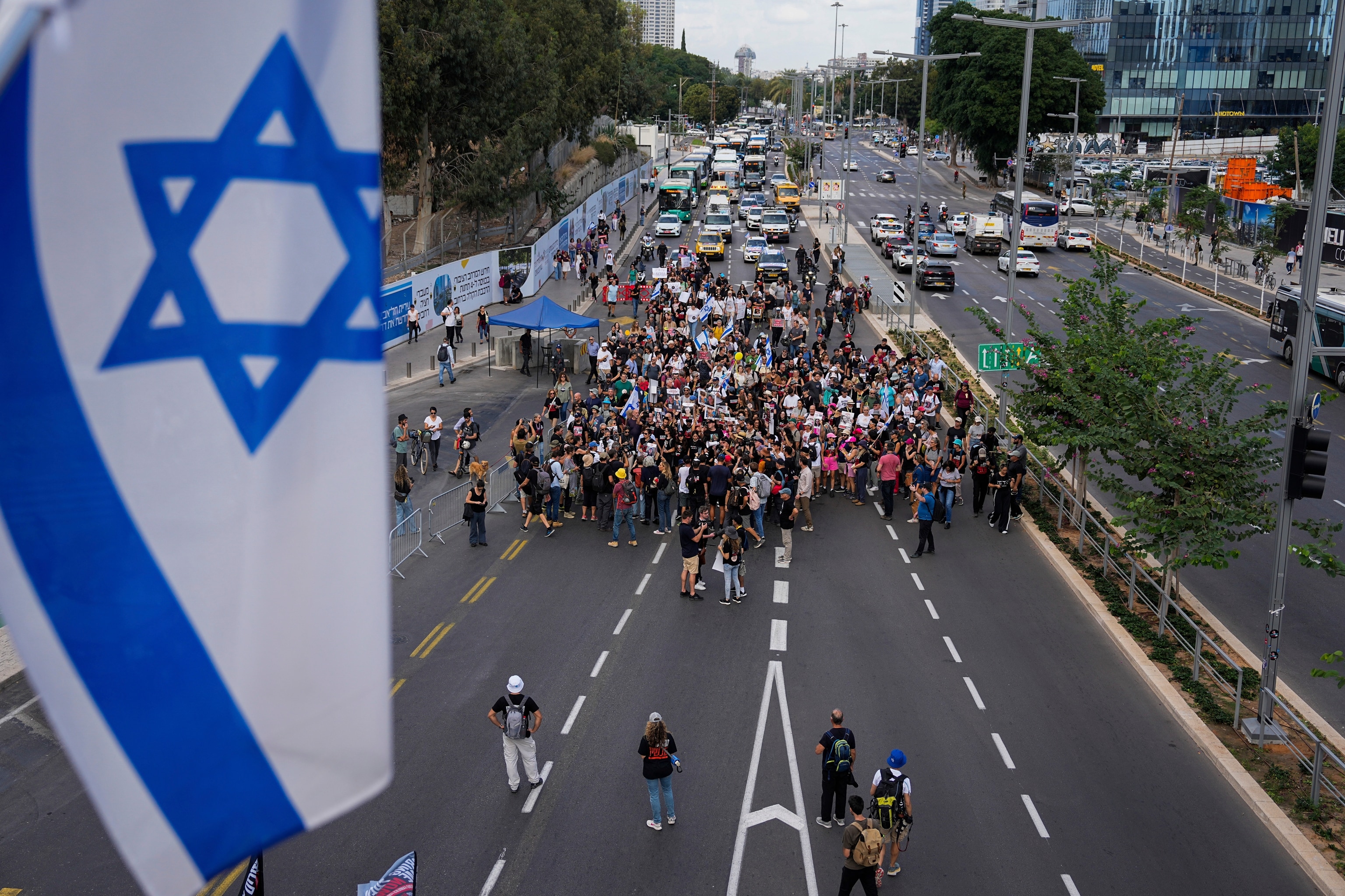 PHOTO: Families and friends of about 240 hostages held by Hamas in Gaza call for their return as they begin a five-day "March for the Hostages" from Tel Aviv to the Prime Minister's Office in Jerusalem, Nov. 14, 2023.