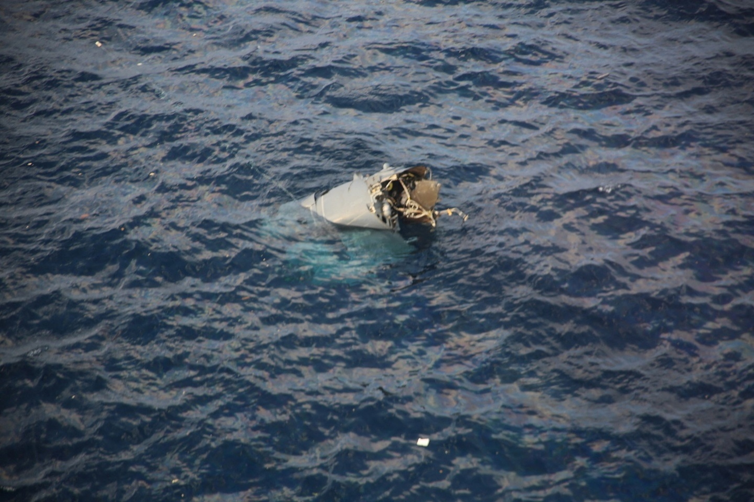 PHOTO: A wreck believed to belong to the U.S. military aircraft MV-22 Osprey that crashed into the sea off Yakushima Island, Kagoshima prefecture, western Japan November 29, 2023, in this handout photo provided by Japan Coast Guard. 