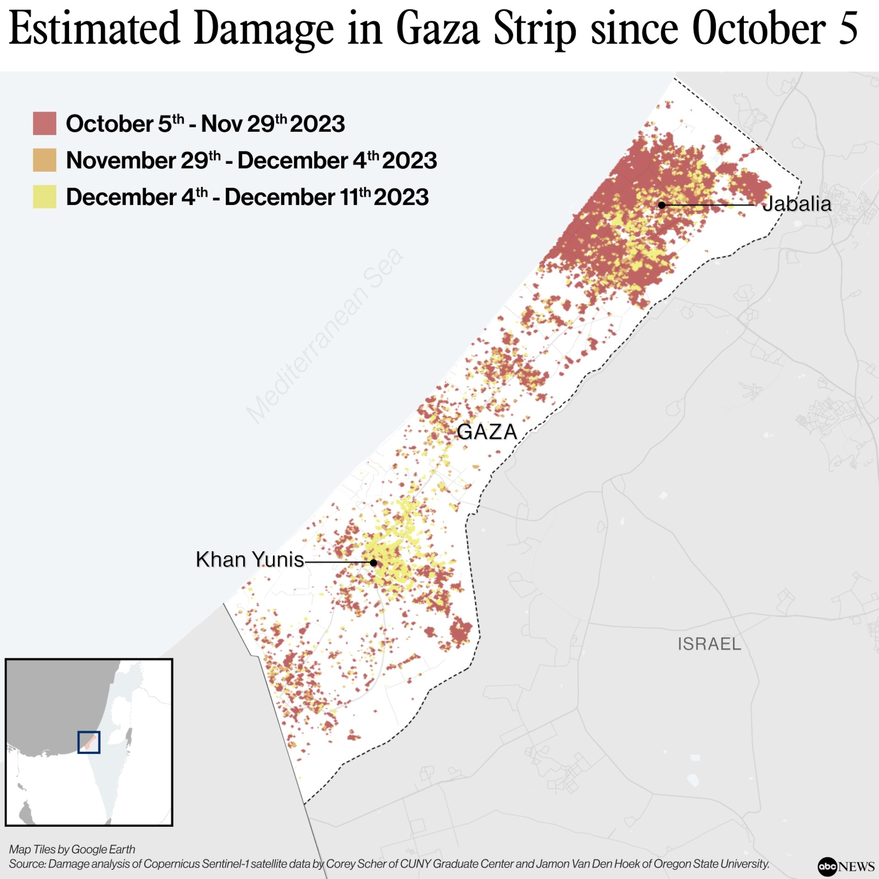 PHOTO: Gaza destruction map graphic