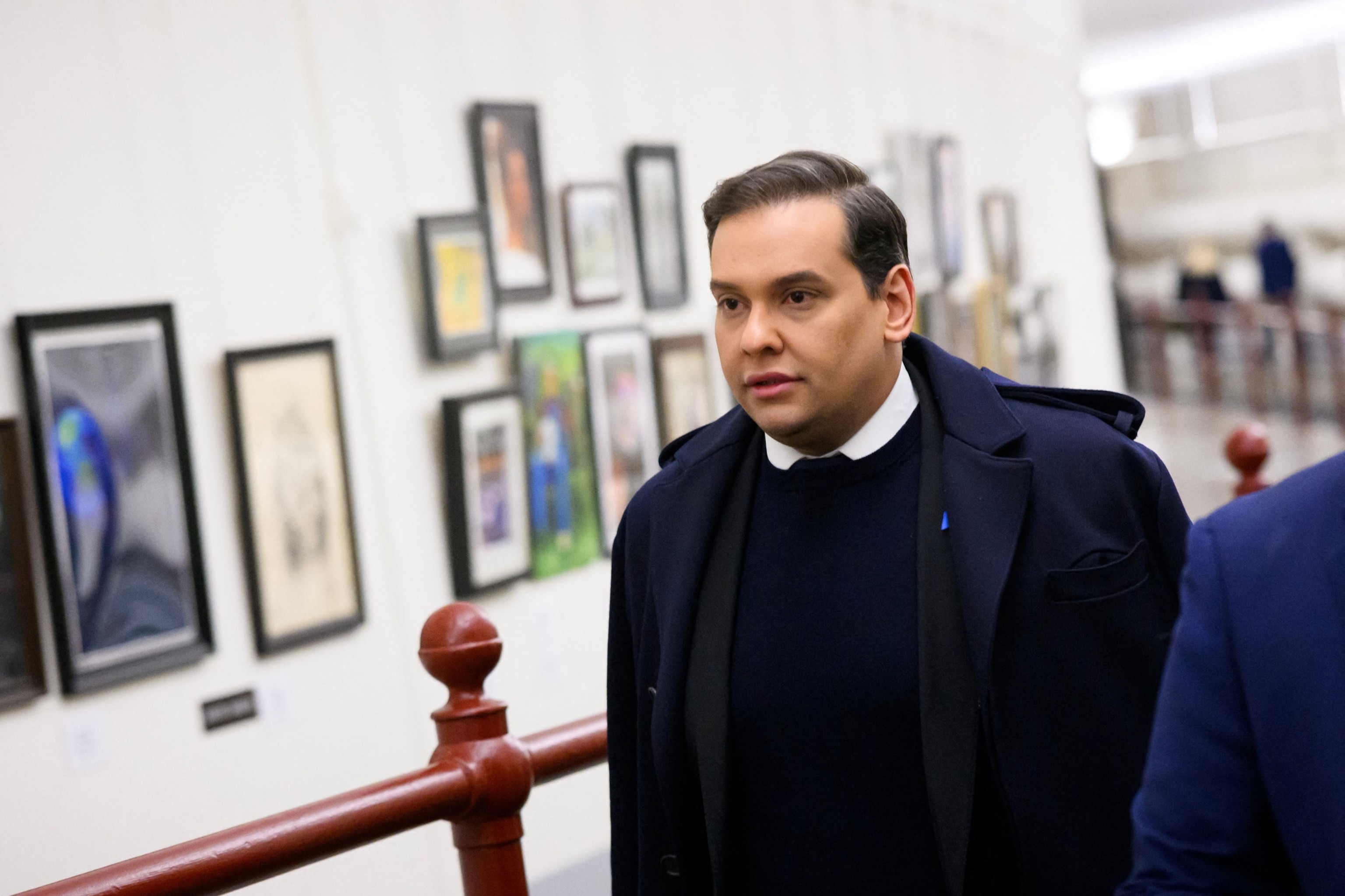 PHOTO: Rep. George Santos, R-N.Y., walks from his office to the U.S. Capitol in Washington, D.C., on Dec. 1, 2023.