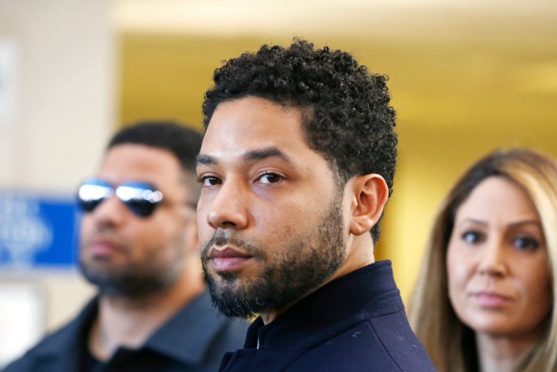 CHICAGO, ILLINOIS - MARCH 26: Actor Jussie Smollett after his court appearance at Leighton Courthouse on March 26, 2019 in Chicago, Illinois. This morning in court it was announced that all charges were dropped against the actor. (Photo by Nuccio DiNuzzo/Getty Images)