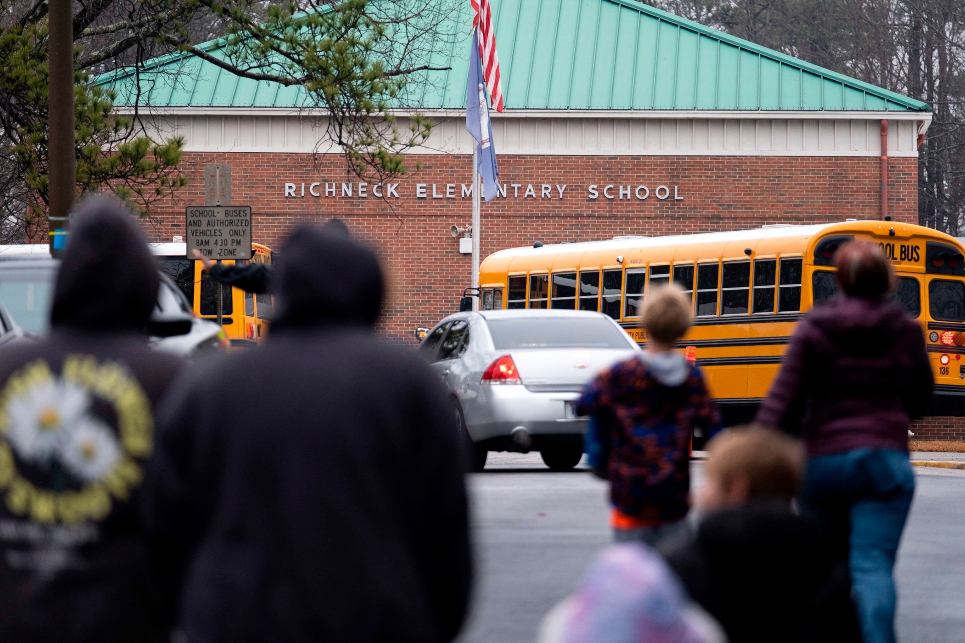 PHOTO: In this Jan. 30, 2023, file photo, students return to Richneck Elementary School in Newport News, Virginia, for the first time since a 6-year-old shot his teacher three weeks earlier. 