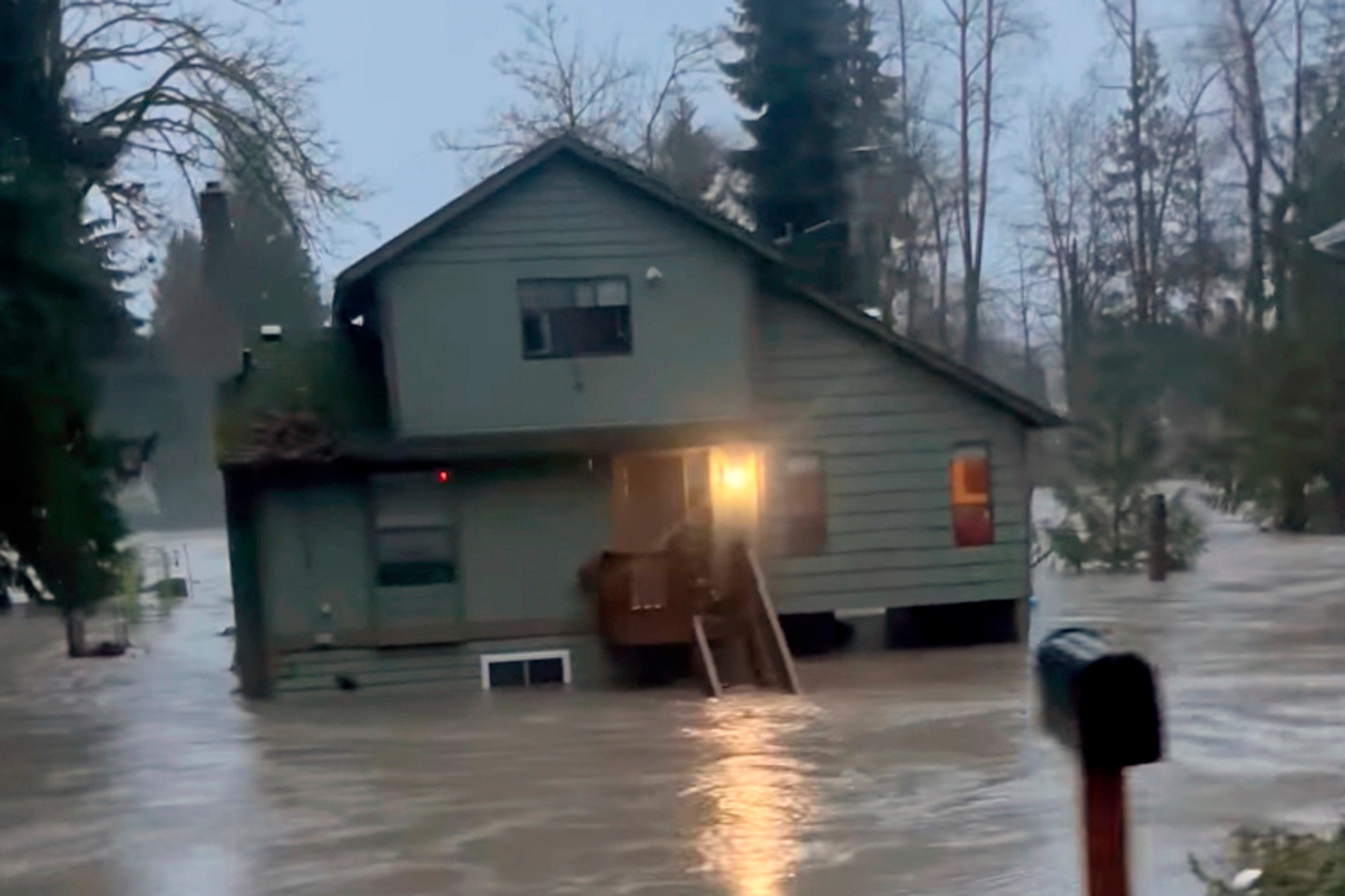 PHOTO: A house is inundated by flood waters in Granite Falls, Wash., Dec. 5, 2023. 