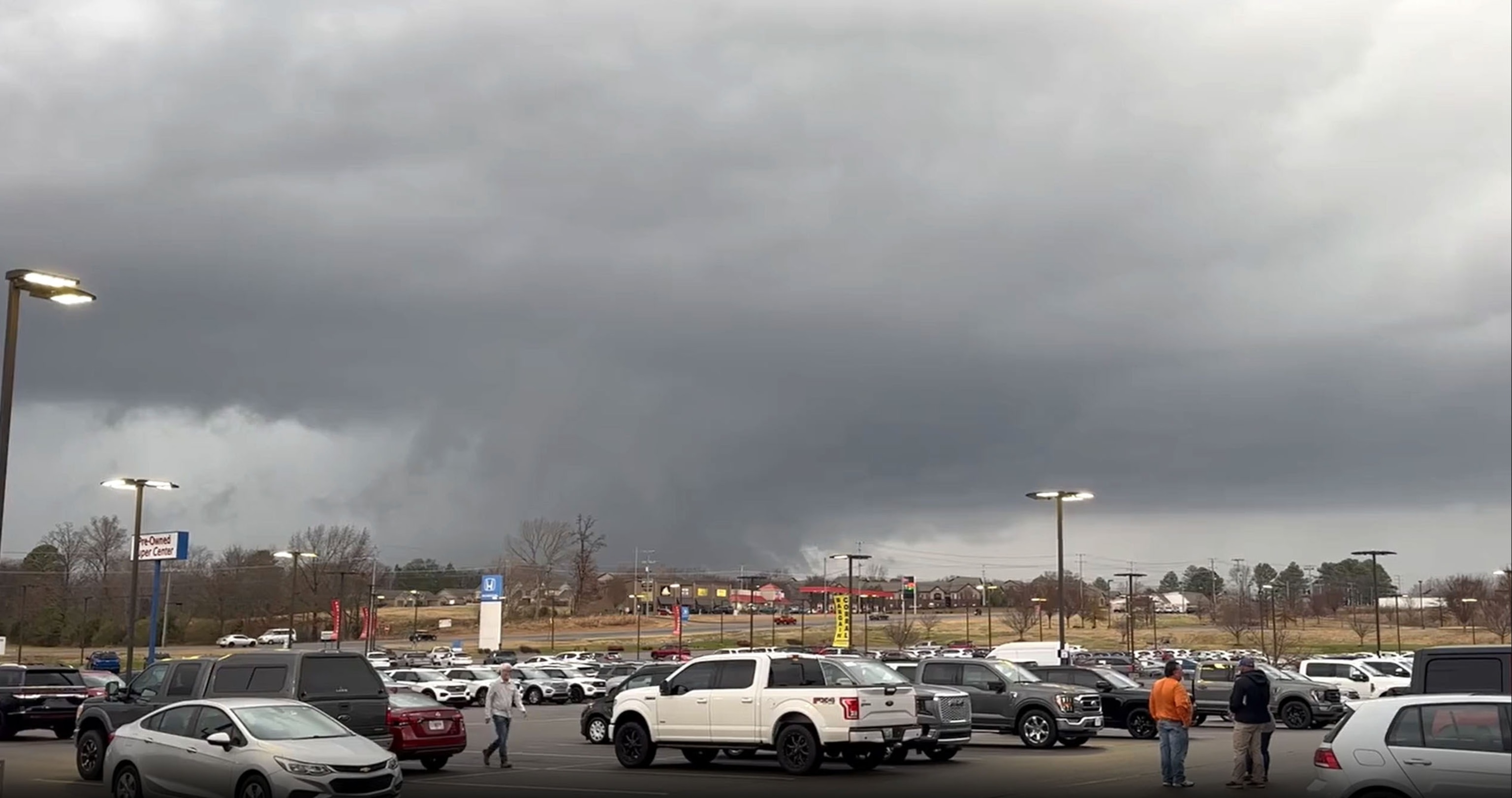 PHOTO: In a screen grab from a video posted to social media, a possible tornado is shown in Clarksville, TN., on Dec. 9, 2023.
