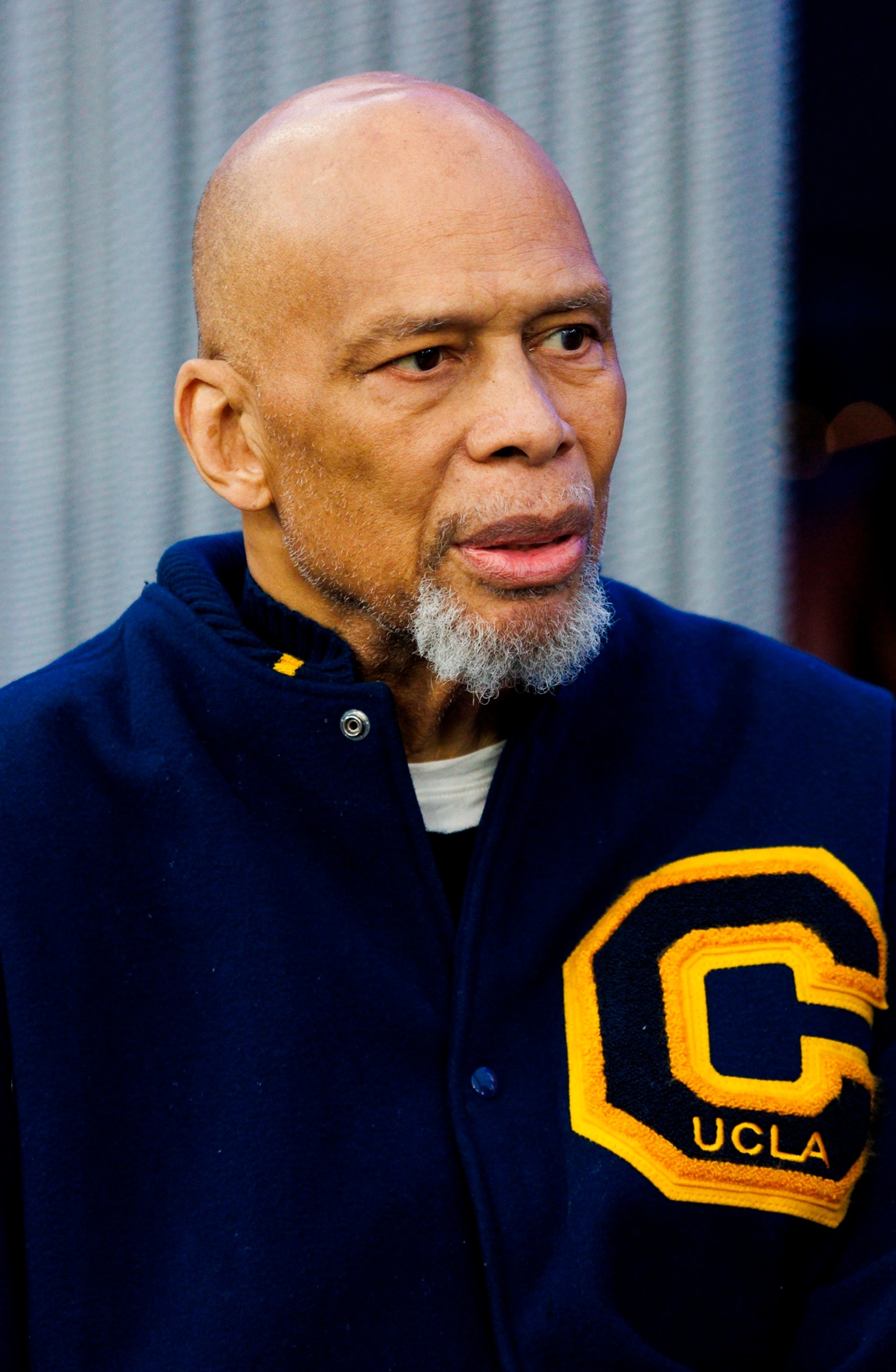 PHOTO: In this Dec. 3, 2023, file photo, former NBA player Kareem Abdul-Jabbar is shown during a game between the Cleveland Browns and the Los Angeles Rams at SoFi Stadium in Inglewood, Calif.